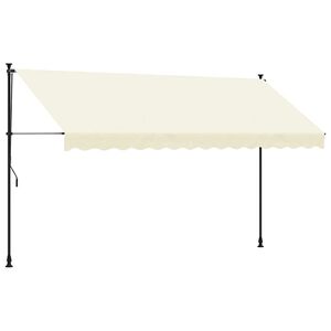 vidaXL I&scaron;traukiama markizė, kreminė, 350x150cm, audinys ir plienas