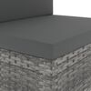 vidaXL Vidurinė modulinės sofos dalis, pilkos spalvos, poliratanas
