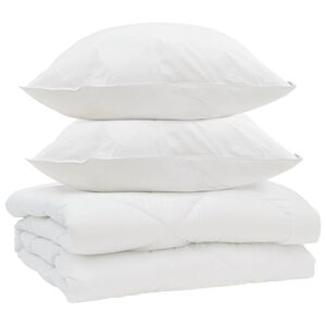 vidaXL Antklodė su pagalve 3 pcs Balta Mikropluo&scaron;tas