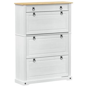 vidaXL Batu skrynia su stalčių Corona Balta 99 x 32 x 138 cm