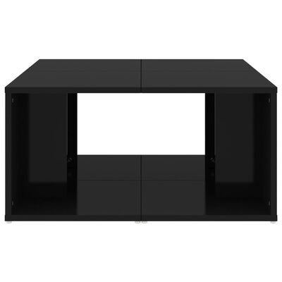 vidaXL Kavos staliukai, 4vnt., juodi, 33x33x33cm, MDP, blizgūs