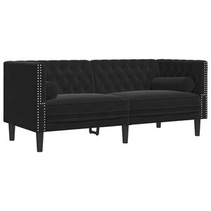 vidaXL Sofa Juoda 174 x 74,5 x 70,5 cm Aksomas