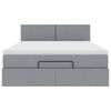 vidaXL Osmanų lova su čiužiniu ir LED &scaron;viesiai pilka 140x190cm audinys