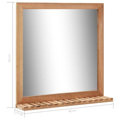 vidaXL Vonios kamb. veidrodis, 60x12x62cm, riešutmedžio med. mas.