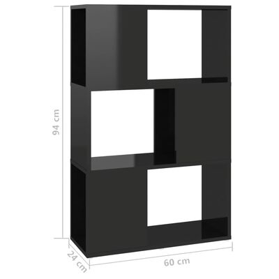 vidaXL Spintelė knygoms/kambario pertvara, juoda, 60x24x94cm, MDP