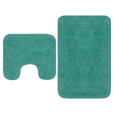 vidaXL Vonios kilimėlių rinkinys, 2d., audinys, turkio spalvos