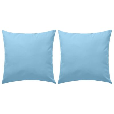 vidaXL Lauko pagalvės, 2 vnt., šviesiai mėlynos sp., 45x45cm