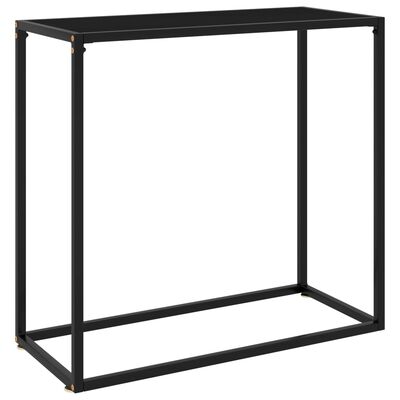 vidaXL Konsolinis staliukas, juodas, 80x35x75cm, grūdintas stiklas