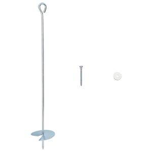 vidaXL Žemės inkaras 10 pcs Sidabrinė &Oslash;10 x 60 cm Cinkuotas metalas