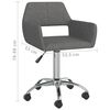 vidaXL Besisukančios valgomojo kėdės, 6vnt., tamsiai pilkos, audinys
