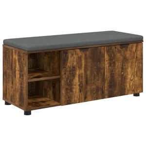 vidaXL Koridoriaus suolas su pagalve Rūkytas Ąžuolas 100 x 38 x 46 cm