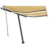 vidaXL Rankiniu būdu i&scaron;traukiama markizė, geltona ir balta, 350x250cm