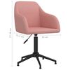 vidaXL Pasukamos valgomojo kėdės, 2vnt., rožinės spalvos, aksomas