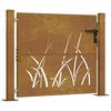 vidaXL Sodo vartai, 100x100 cm, Corten plienas, žolės ra&scaron;tas