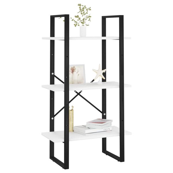 vidaXL Sandėliavimo lentyna, balta, 60x30x105cm, apdirbta mediena