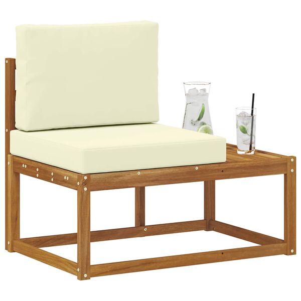 vidaXL Lauko galinė sofa su pagalve Natūrali 91 x 63 x 73 cm