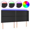 vidaXL Galvūgalis su LED, juodos spalvos, 203x16x118/128 cm