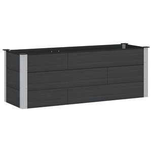 vidaXL Paauk&scaron;tinta sodo lova Juoda 150 x 50 x 54 cm aliuminis