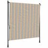 vidaXL Lauko roletas, geltonas/baltas, 150x270cm, audinys ir plienas