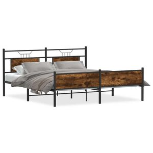 vidaXL Lovos rėmas be čiužinio, dūminio ąžuolo, 160x200cm, metalas