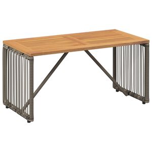 vidaXL Lauko stalas Pilka ir ruda 80 x 40 x 40 cm poliratanas