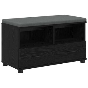 vidaXL Koridoriaus suolas Juodas Ąžuolas 80 x 38 x 46 cm