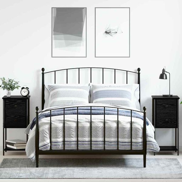 vidaXL &Scaron;alia lovos spintelė 2 pcs juoda ąžuolo 32 x 42 x 70 cm