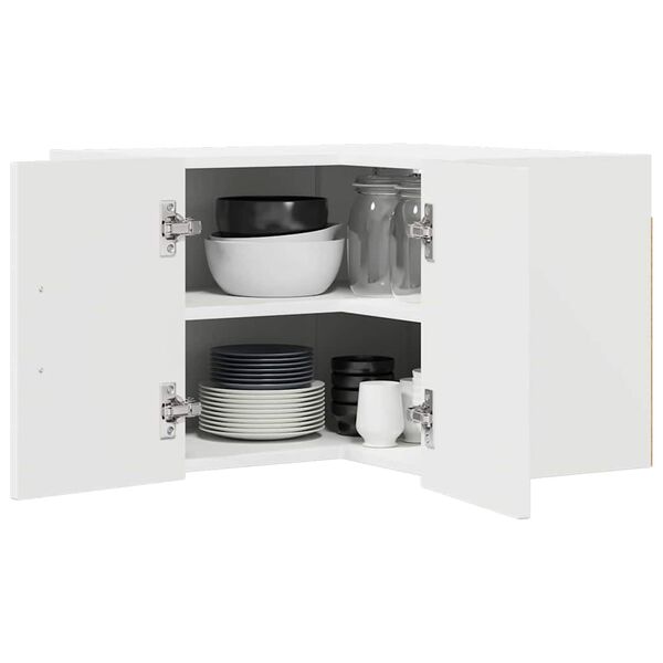 vidaXL Virtuvės spintelė Auk&scaron;tai blizganti balta 57 x 57 x 40 cm