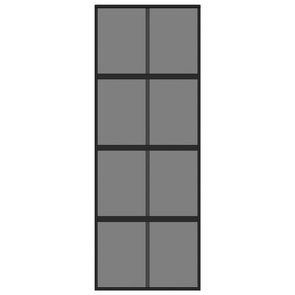 vidaXL Stumdomos durys, juodos, 76x205cm, grūdintas stiklas/aliuminis