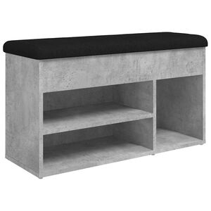 vidaXL Batų suoliukas, betono pilkas, 82x32x45,5cm, apdirbta mediena