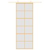vidaXL Stumdomos durys, auksinės, 76x205cm, ESG stiklas ir aliuminis
