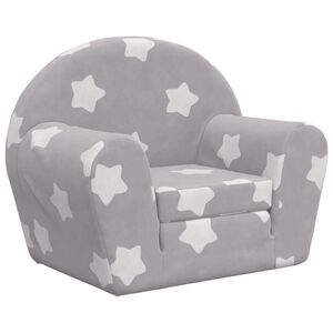 vidaXL Vaiki&scaron;ka sofa-lova, pilka, mink&scaron;tas pliu&scaron;as, su žvaigždėmis