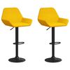 vidaXL Baro taburetės, 2vnt., garstyčių geltonos spalvos, aksomas