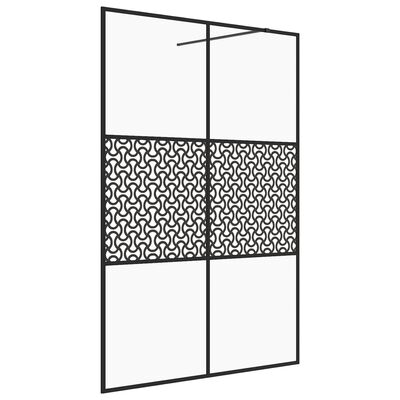 vidaXL Dušo sienelė su skaidriu ESG stiklu, juodos spalvos, 140x195cm