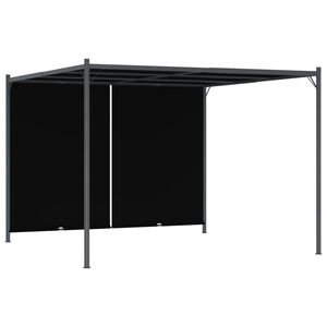 vidaXL Sodo pergolė su i&scaron;traukiamu stogu, antracito spalvos, 3x3m