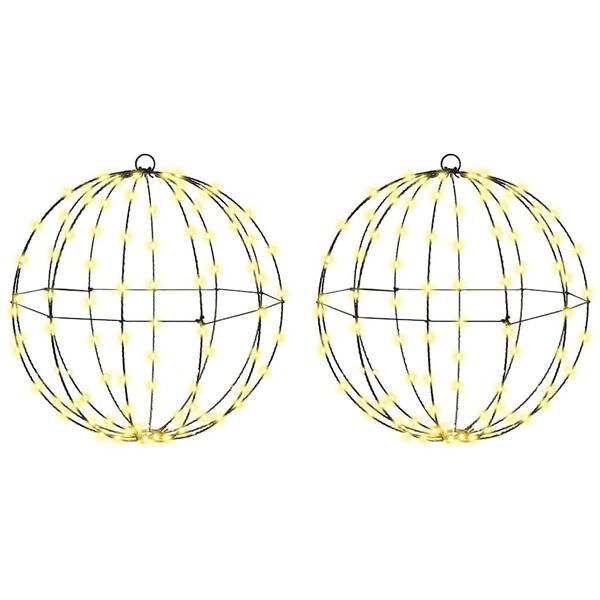 vidaXL Dovana su 192 LED 2 pcs &Scaron;ilta balta 40 x 40 x 43,5 cm metalas