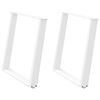 vidaXL Valgomojo stalo kojelės, 2 vnt., baltos, 70x(72-73) cm, plienas, U formos
