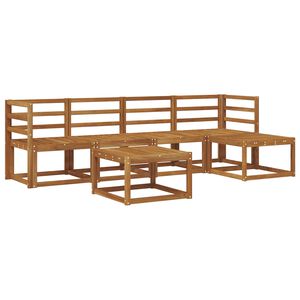 vidaXL Lauko sofos komplektas 6 pcs Natūrali