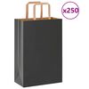 vidaXL Popieriniai mai&scaron;eliai 250vnt. su rankenomis, juodas, 21x11x31cm
