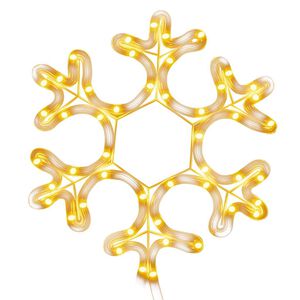 vidaXL Kalėdinė dekoracija snaigė su 48 &scaron;iltomis baltomis LED, 27x27cm