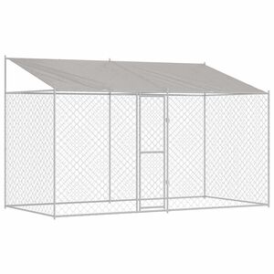 vidaXL &Scaron;uo narvas su stogu Sidabrinė 400 x 200 x 256 cm Plienas ir PE