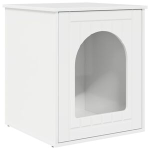 vidaXL Katės namelis Blizgus baltas 53 x 52 x 62 cm Apdirbta mediena