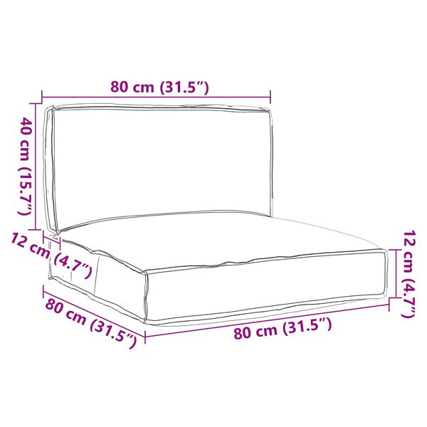vidaXL Pallet pagalvių rinkinys 2 pcs Pilka Oksfordo audinys