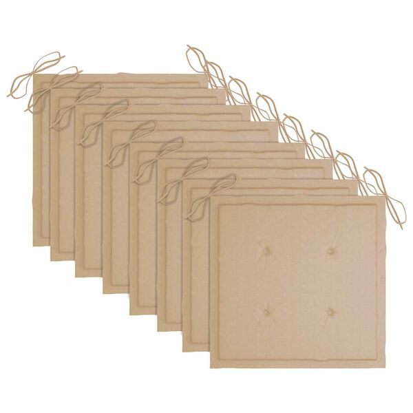 vidaXL Lauko valgomojo kėdės su pagalvėlėmis, 8vnt., akacijos masyvas