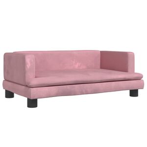 vidaXL Vaiki&scaron;ka sofa, rožinės spalvos, 80x45x30cm, aksomas