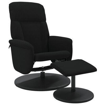 vidaXL Atlošiama kėdė su pakoja, juodos spalvos, aksomas
