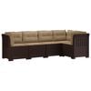vidaXL 5-vietė sodo sofa su pagalvėlėmis Rataninio i&scaron;vaizdos PP Ruda