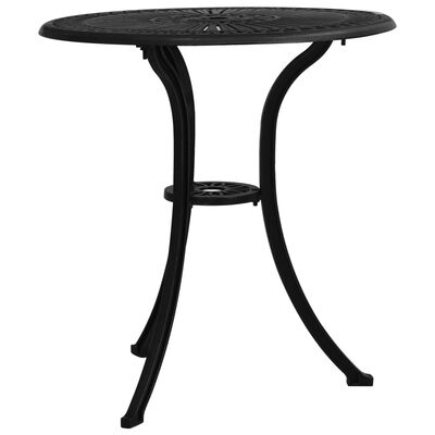 vidaXL Sodo staliukas, juodos spalvos, 62x62x65cm, lietas aliuminis