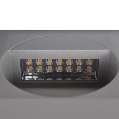 2 LED Kvadratiniai Įmontuojami Laiptų Šviestuvai 126 x 126 x 65,5 mm