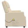 vidaXL Dvivietis atlo&scaron;iamas masažinis krėslas, kreminis, dirbtinė oda
